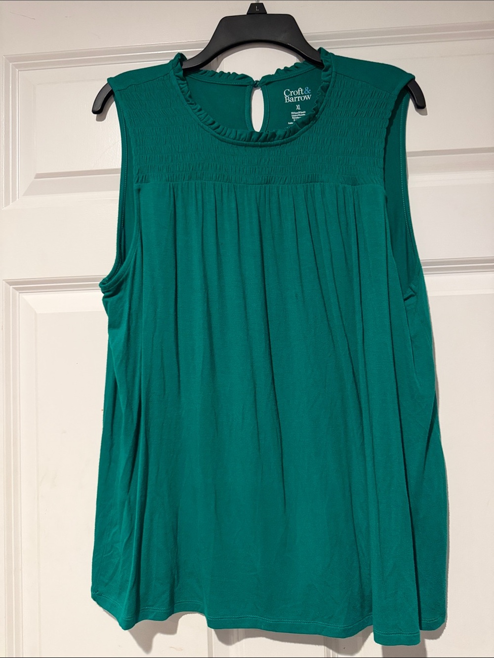 croft & barrow Teal Ruffle Neck Sleeveless Top
